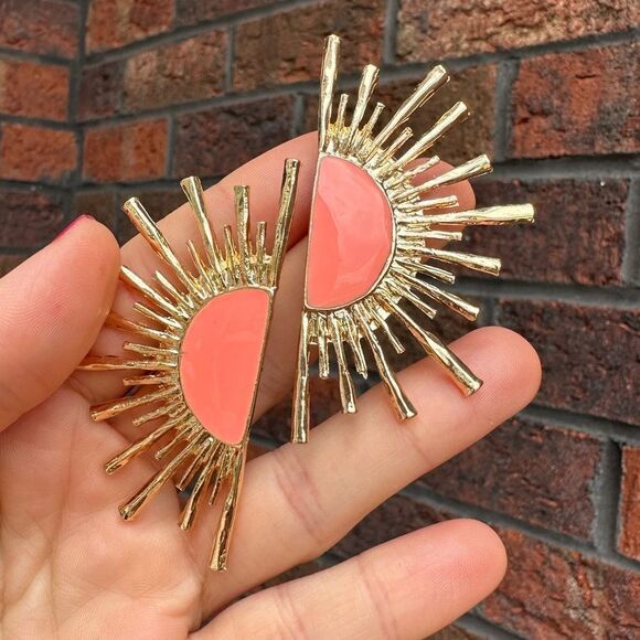 Zara Jewelry - Zara Sun Radiant Gold Statement Stud Earrings